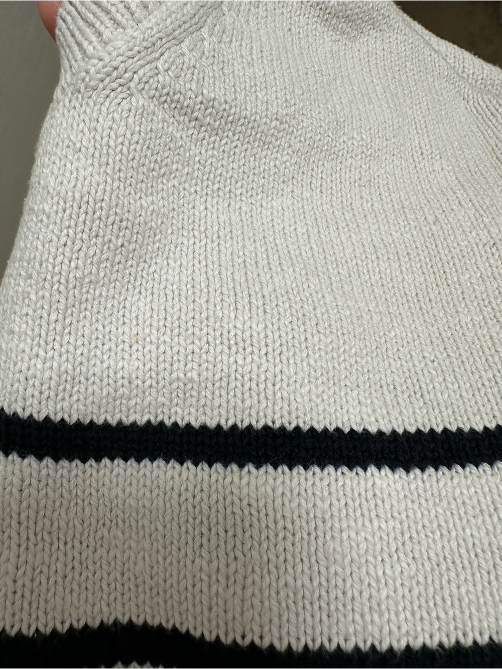 Splendid Cream Striped Henley Sweater with Navy Lines - Picture 8 of 8